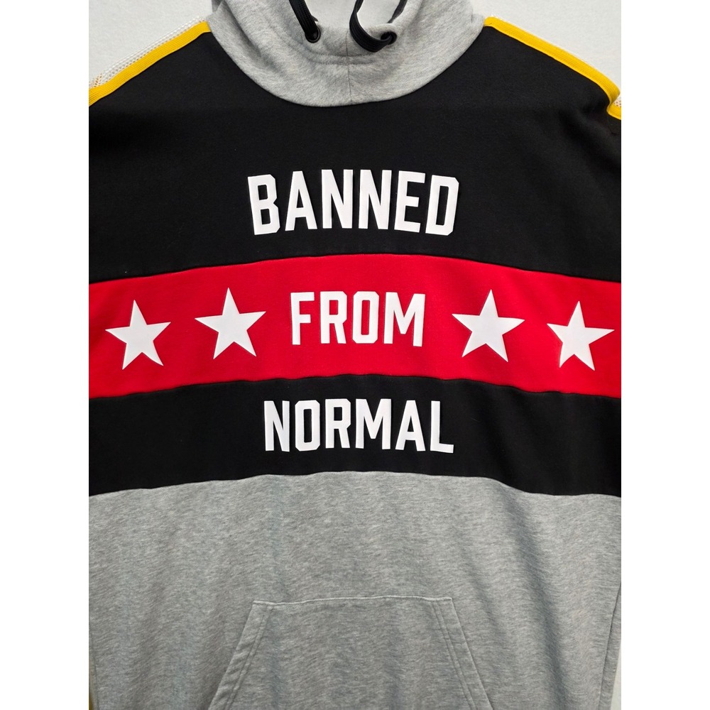 Adidas Rita Ora Banned From Normal Hoodie M Gray Colorblock Graphic Streetwear
